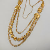 Throwover 21k Gold 3 Layer Flower Necklace 79.29 grams | 200624