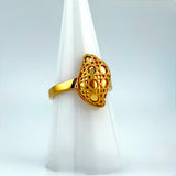 21K Gold Mediterranean Almond Ring 2.77 Grams | 207828