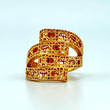 21K Gold Four-Row Diamond-Cut Ring 4.77 Grams | 207850