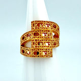 21K Gold Four-Row Diamond-Cut Ring 4.77 Grams | 207850