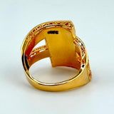 21K Gold Four-Row Diamond-Cut Ring 4.77 Grams | 207850