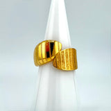 21K Gold Polished &amp; Brushed Crossover Ring 2.72 Grams | 207851