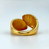 21K Gold Polished &amp; Brushed Crossover Ring 2.72 Grams | 207851