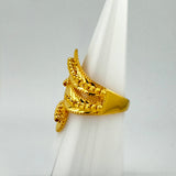 21K Gold Luxury Four-Row Beaded Crossover Ring 5.13 Grams | 207985