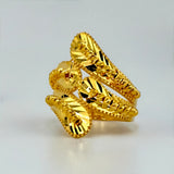 21K Gold Luxury Four-Row Beaded Crossover Ring 5.13 Grams | 207985