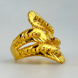 21K Gold Luxury Four-Row Beaded Crossover Ring 5.13 Grams | 207985