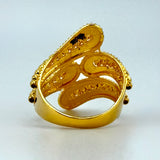 21K Gold Luxury Four-Row Beaded Crossover Ring 5.13 Grams | 207985