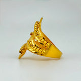 21K Gold Luxury Four-Row Beaded Crossover Ring 5.13 Grams | 207985