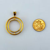 21K Gold Lira Coin Frame with Double Polished Bezel 5.39 grams | 197634