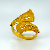 21K Gold Luxury Two-Row Beaded Crossover Ring 3.55 Grams | 207853