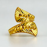 21K Gold Luxury Two-Row Beaded Crossover Ring 3.55 Grams | 207853