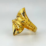 21K Gold Luxury Two-Row Beaded Crossover Ring 3.55 Grams | 207853