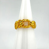 21K Gold Modern Diamond-Cut Custom Link Ring 2.89 Grams | 207855