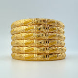21K Yellow Gold Bangle Set – Set of 6 (Size Large, 67.5g) Model: 197518