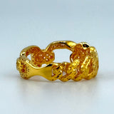 21K Gold Modern Diamond-Cut Custom Link Ring 2.89 Grams | 207855