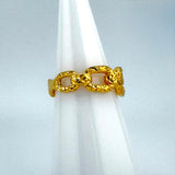 21K Gold Modern Diamond-Cut Custom Link Ring 2.89 Grams | 207855
