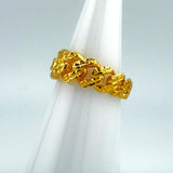 21K Gold Modern Diamond-Cut Custom Link Ring 2.89 Grams | 207855