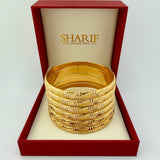 21K Yellow Gold Bangle Set – Set of 6 (Size Large, 67.5g) Model: 197518