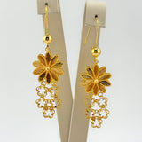 Star 21k Gold Drop down earrings 7.96 grams | 202826