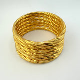 21K Yellow Gold Twist Bangles – Set of 6 | 79g | Size Small (Model 193341)