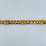 21K Gold Miami Cuban & Brushed Motif Bracelet 8.82 Grams | 207872