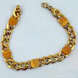 21K Gold Miami Cuban & Brushed Motif Bracelet 8.82 Grams | 207872