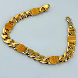 21K Gold Miami Cuban & Brushed Motif Bracelet 8.82 Grams | 207872