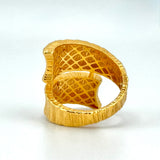 21K Gold Brushed Crossover Ring 5.42 Grams | 207874