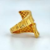 21K Gold Brushed Crossover Ring 5.42 Grams | 207874