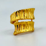 21K Gold Brushed Crossover Ring 5.42 Grams | 207874