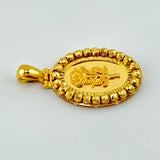 21K Gold Oval Rose & Beads Pendant 6.65 Grams | 207878