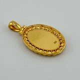 21K Gold Oval Rose & Beads Pendant 6.65 Grams | 207878