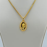 21K Gold Oval Rose & Beads Pendant 6.65 Grams | 207878