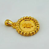 21K Gold Circle Rose & Bead Pendant 6.02 Grams | 207879