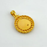 21K Gold Circle Rose & Bead Pendant 6.02 Grams | 207879