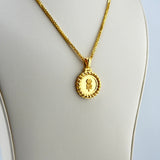 21K Gold Circle Rose & Bead Pendant 6.02 Grams | 207879
