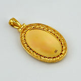 21K Gold Large Oval Rose & Beads Pendant 7.85 Grams | 207880