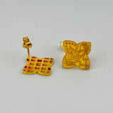 21K Gold Rashadi Four-Spike Stud Earrings 2.96 Grams | 207881