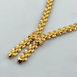 21K Gold Modern Puff Woven Link Jewelry Set 32.18 Grams | 207894