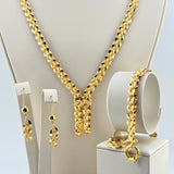 21K Gold Modern Puff Woven Link Jewelry Set 32.18 Grams | 207894