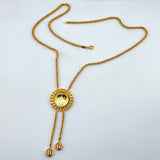21K Gold Rashadi Vertical Halo &amp; Rope Necklace 11.43 Grams | 207897