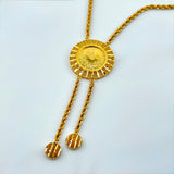 21K Gold Rashadi Vertical Halo &amp; Rope Necklace 11.43 Grams | 207897