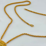 21K Gold Rashadi Vertical Halo &amp; Rope Necklace 11.43 Grams | 207897