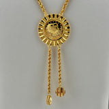 21K Gold Rashadi Vertical Halo &amp; Rope Necklace 11.43 Grams | 207897