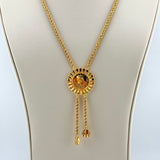 21K Gold Rashadi Vertical Halo &amp; Rope Necklace 11.43 Grams | 207897