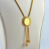 21K Gold Rashadi Vertical Halo &amp; Rope Necklace 11.43 Grams | 207897