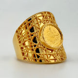 21K Gold Mediterranean Rashadi Ring 6.93 Grams | 207884