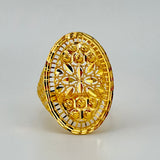 21K Gold Floral &amp; Beads Oval Ring 4.51 Grams | 207883