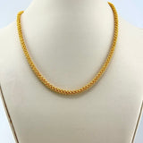 21K Gold Round Weave Necklace & Bracelet Set 37.48 Grams | 207974