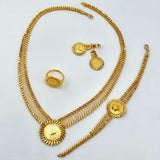 21K Gold Floral Rashadi Jewelry Set 33.66 Grams | 207975